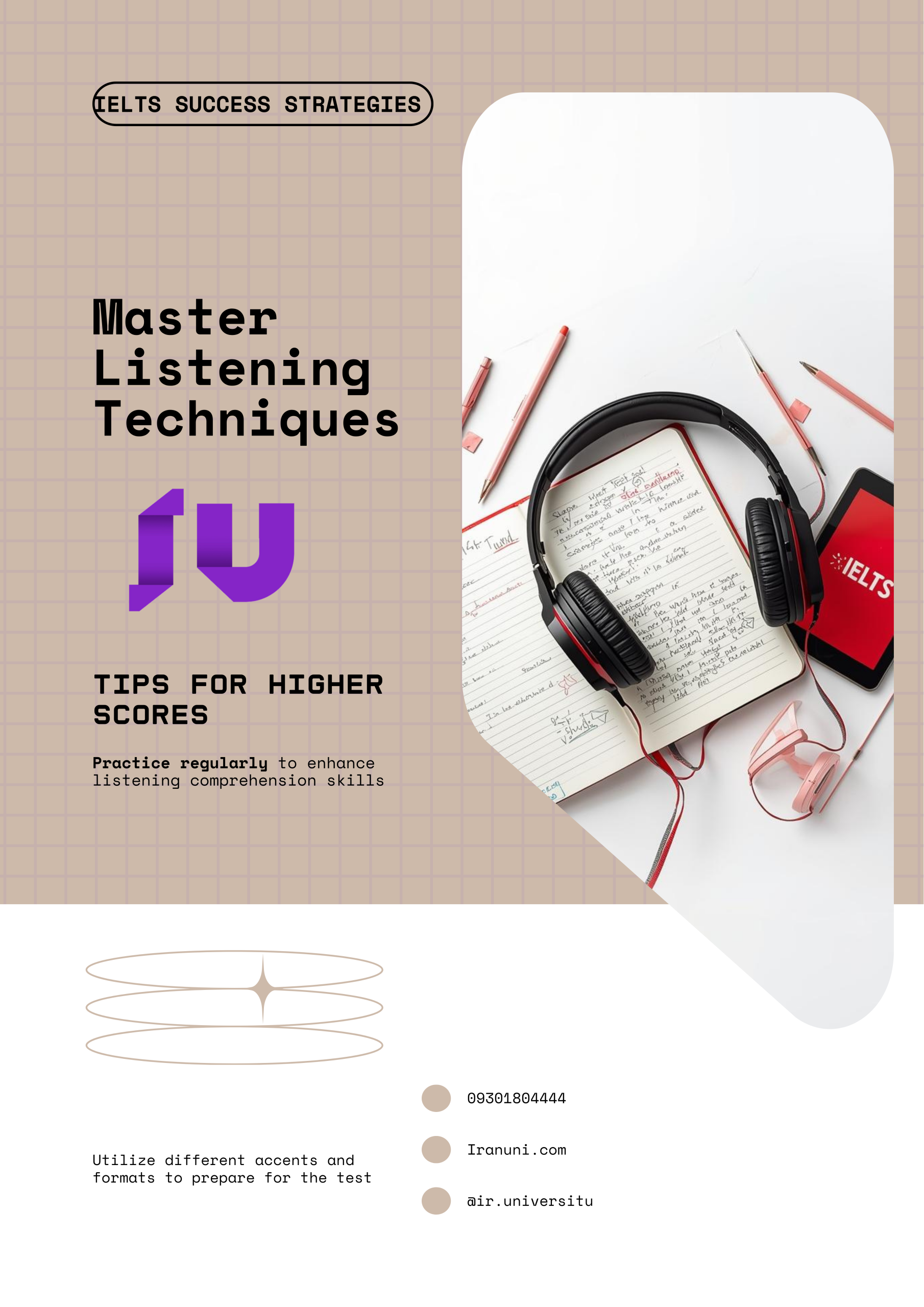 پوستر آموزشی: Master Listening Techniques